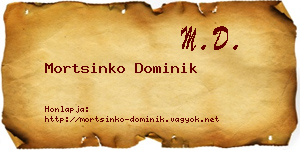 Mortsinko Dominik névjegykártya